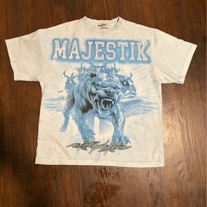 Men's Short Sleeve Graphic Tee - White and Blue